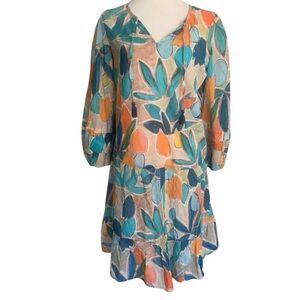 NWT Nic + Zoe Small Floral Multicolor Citrus Grove Cotton Flowy Comfy Dress